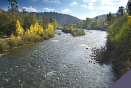 Fall scenery at American River Resort in Coloma