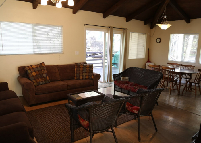Riverfront cabins on the American River in the historic town of Coloma